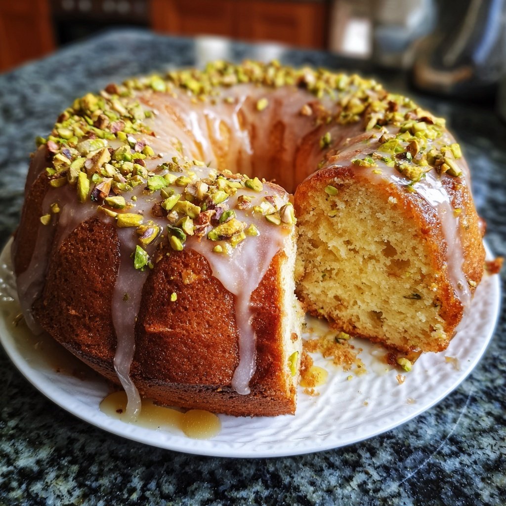Zitronenkuchen mit Pistazien