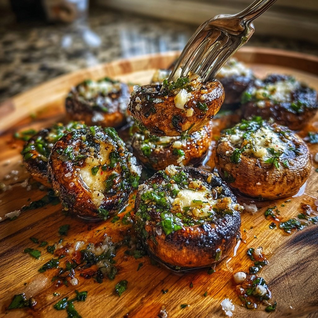 Knoblauch Champignons Als Grill Beilage