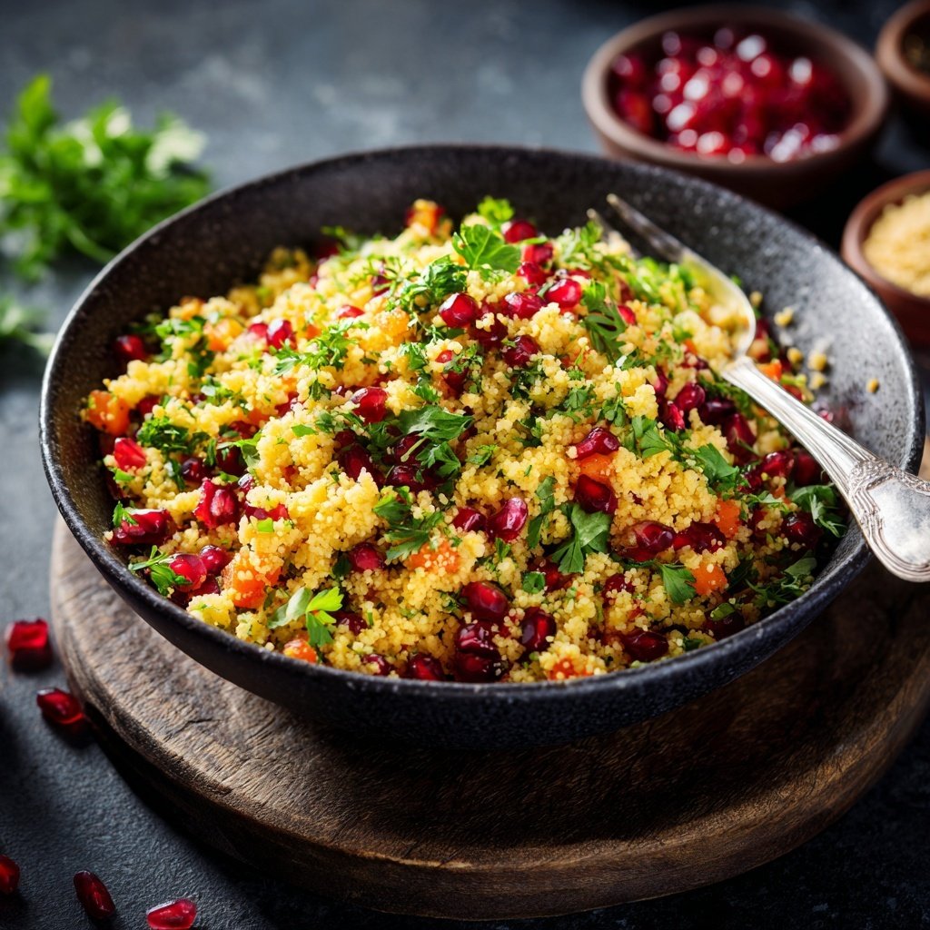 Couscous Salat Mit Granatapfel Zum Grillen