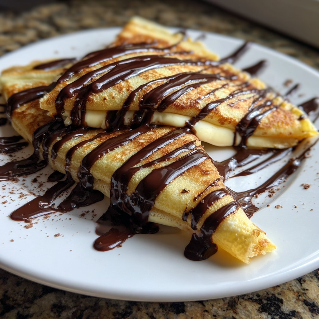 Pfannkuchen mit Schokostreifen