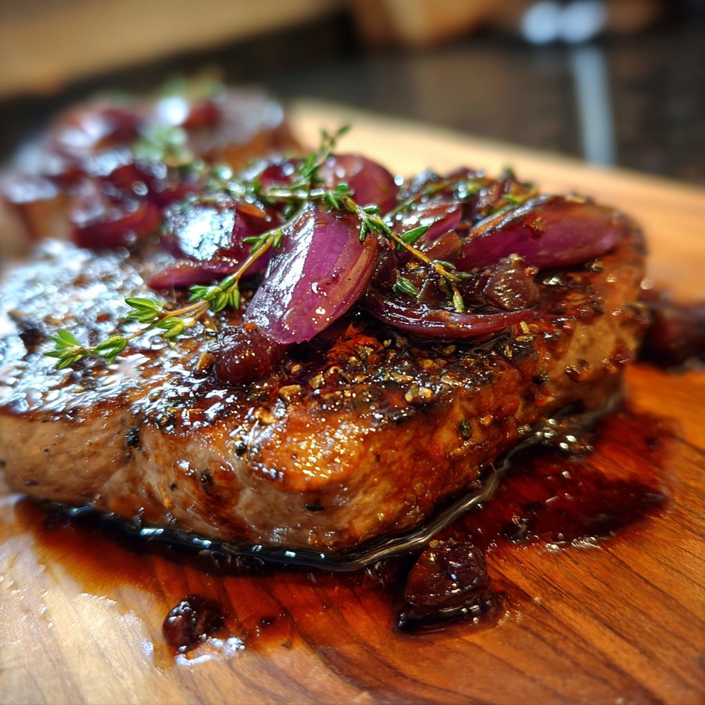 Steak mit Rotwein-Schalotten