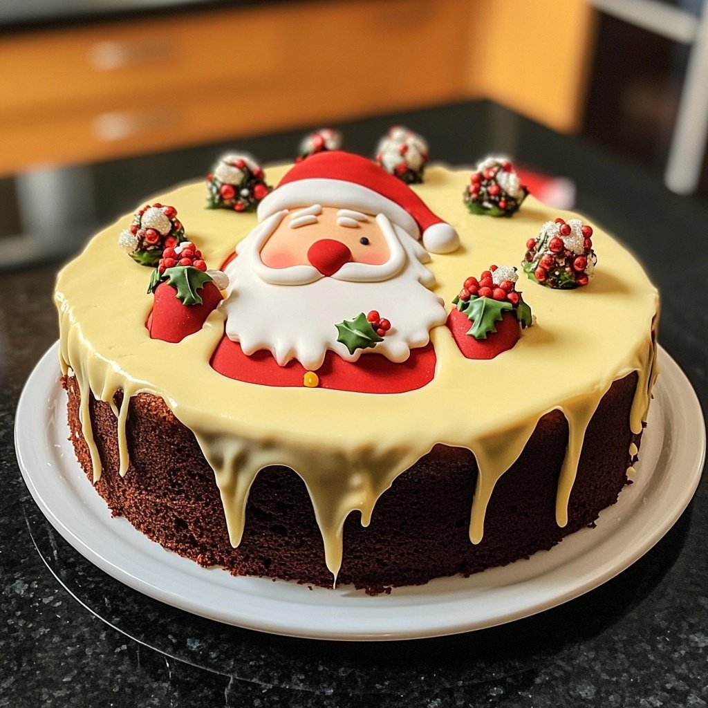 Last Minute Weihnachtsmann Torte