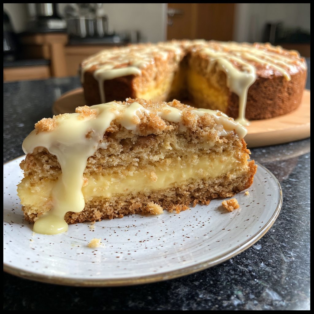 Blechkuchen mit Vanillepudding